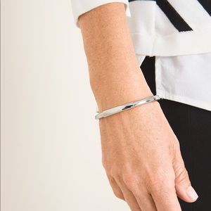 Shine Silver-Tone Hinge Bangle